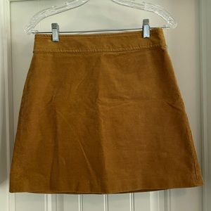 J Crew 2 Golden Brown Corduroy Mini Skirt
